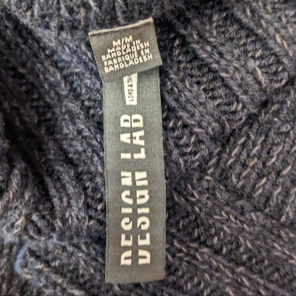 PONCHO DESIGN LAB TURTLE NECK KNIT PONCHO SWEATER MIDNIGHT BLUE SIZE MEDIUM - Picture 9 of 14